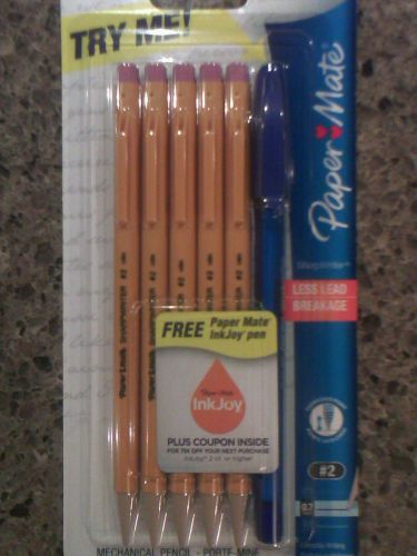 Paper Mate, Mechanical Pencils, 0.7mm, #2, (5), Sharp Writer, Cushioned Point