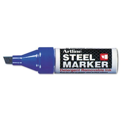 Shachihata 47427 Steel Marker, Chisel Tip, 4mm, Blue