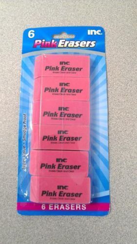 Pink Erasers, 6pk