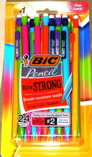 New BIC Mechanical Pencil Color Barrels 24 ct. XTRA STRONG 0.9 Point Free Ship