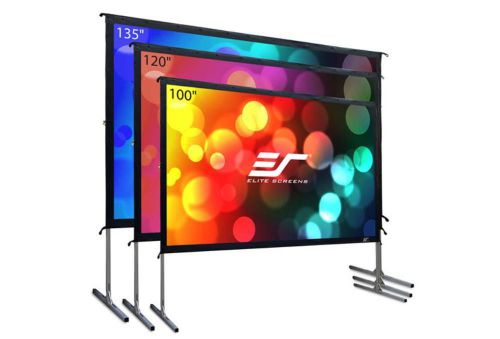 Elite screens oms120h2 120&#034; foldable-frame outdoor front projection movie screen for sale