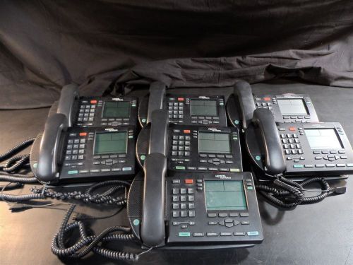 Lot of (7x) Nortel NTDU92BA70 NTDU92 VoIP Phone Handset, Stand &amp; Headset Cable