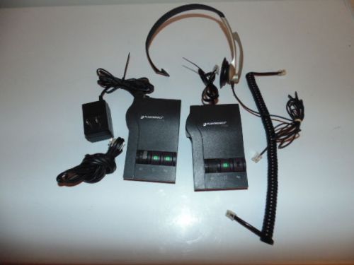 2 Used M12 Plantronics Vista Headset Amplifier &amp; Plantronics Cords