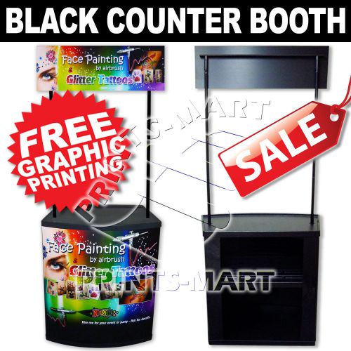 Trade show booth pop up display black promotional pop up demo counter free print for sale