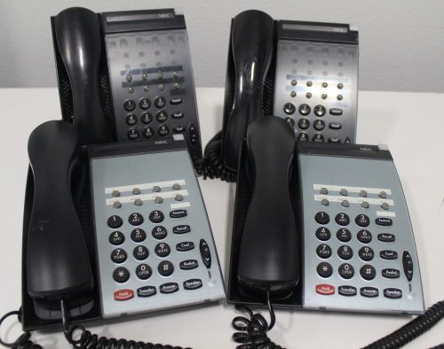 Lot 4) NEC Electra Elite DTU-8 TEL 4-Line Business Office Black Phone w/ Handset