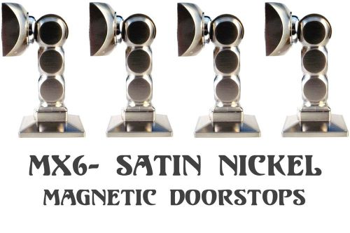 Lot of 4 ~ mx-6 satin nickel *magnetic* door stops ~commercial grade quality~ for sale
