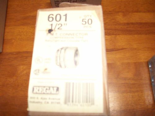 50-1/2 inch emt box connectors compression type regal#601 for sale