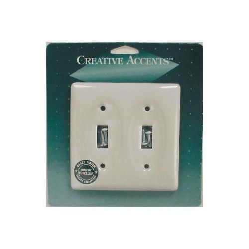 White Porcelain Switch Wall Plate-WHT PORC 2TOG WALL PLATE
