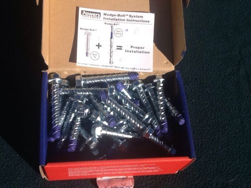 Box of 50 Powers Fasteners Wedge-Bolt+ # 7244SD 3&#034;x 3/8&#034; NEW