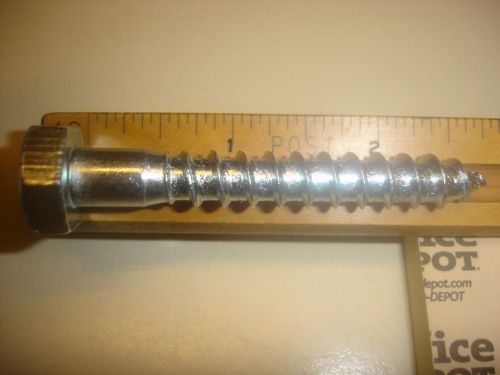 Lag screw bolt zinc plated m10 x 70mm din571 (3/8&#034; 2.75&#034;) qty of 3 (three) for sale