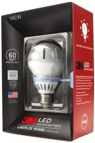 3M LED Advanced Light Bulb  Warm White  60-Watt Equivalent  800-Lumen