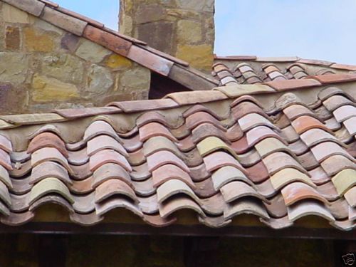 French antique clay roman roof tiles circa 1820 south France (10,000 tiles)