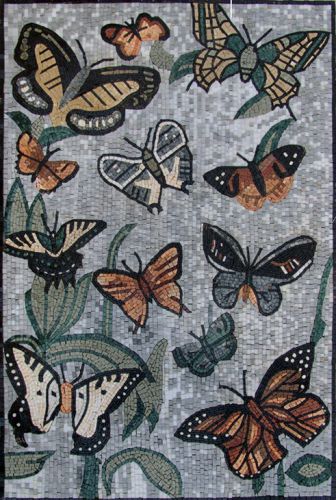 Butterflies Marble Mosaic