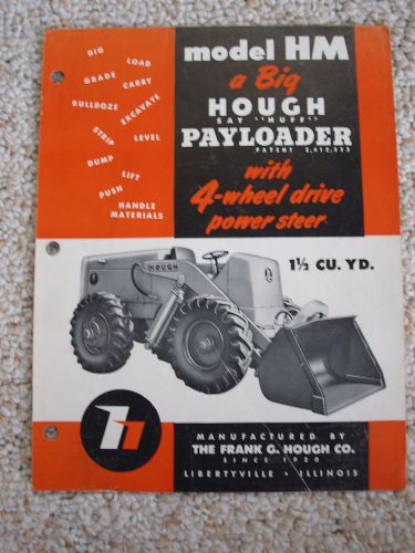 Hough HM Payloader Front End Loader Brochure 1947 original vintage NICE 8 pages