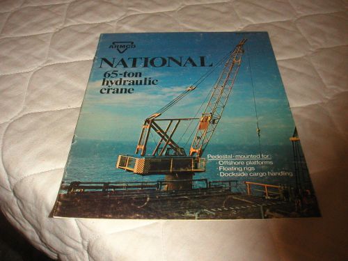 1970 national 65-ton hydraulic pedestal crane sales brochure for sale