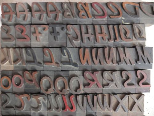 1.37&#034; - 159 pcs- SCRIPT LETTERPRESS WOOD, alphabet printing block