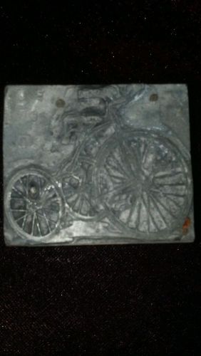 Vintage letterpress printers block antique bike #3