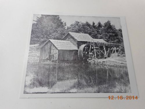 Letterpress Printing Printers Block, Large, Clapboard Watermill sitting by Water