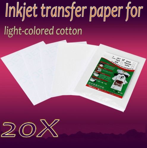 20PCS Inkjet transfer paper for light-colored cotton~ FREE SHIPPING