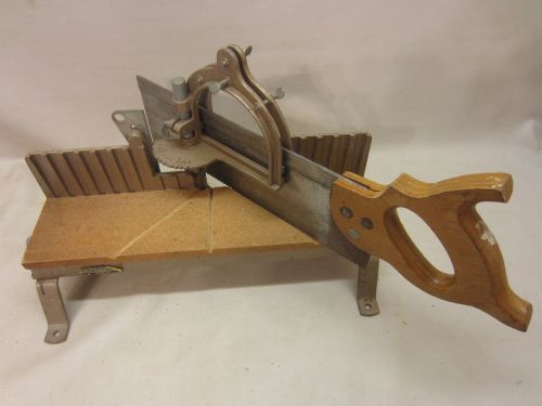 Vintage Sears Roebuck Craftsman Miter Box &amp; Saw Metal Footed