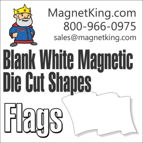 Die Cut Blank White Magnetic Shapes, Vehicle-Grade Magnet: Waving Flag Shape