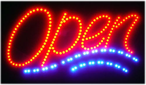 Contemporary Stylish Modern OPEN LED Sign Flashing Lights Restaurant Bar neon