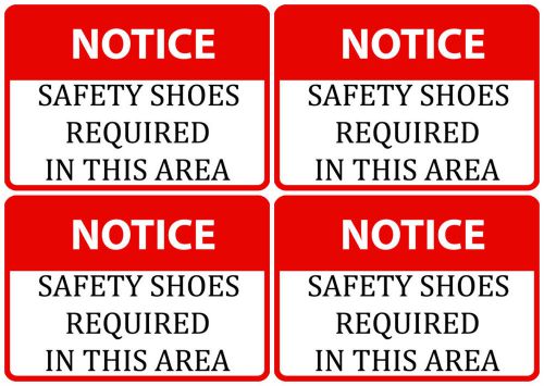 4 Quality Signs Notice Safety Shoes Required In This Area Work Boots Shoes s88