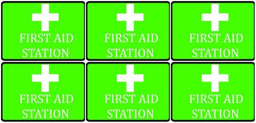 First Aid Station Important Area Notice Wall Business Company Set Of Six Signs