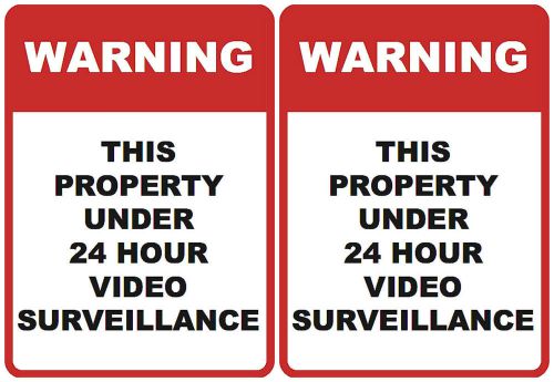 Warning This Property Under 24 Hour Video Surveillance Business Signs 2 Pack s20