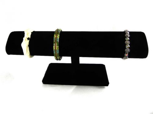 Black velvet 1 tier bracelet display t bar jewelry oval for sale