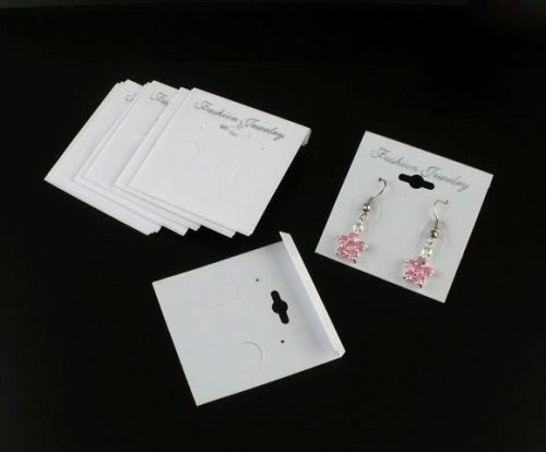 100pcs White Bracelet Ear Hooks Earring Display Cards Fashion Jewelry  53x50mm