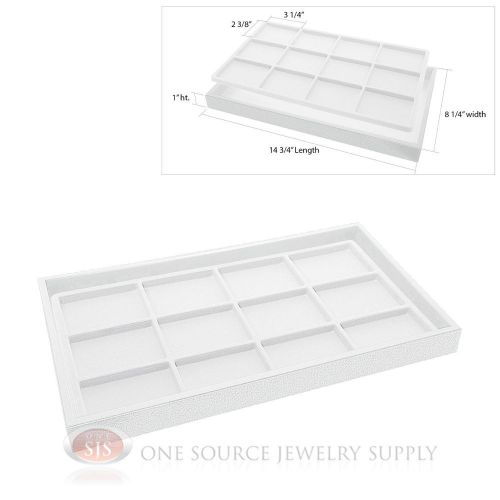 White plastic display tray 12 white compartment liner insert organizer storage for sale