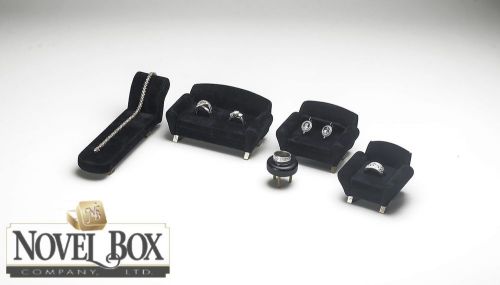 Black Suede 5 Piece Jewelry Showcase Displays Mini Furniture Set