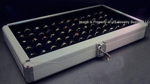 6 Wholesale Locking Aluminum Black 72 Ring Display Portable Storage Boxes Cases
