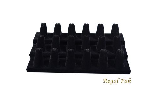 Regal Pak Black Velvet 18 Finger Ring Stand 8 1/4&#034; X 4 3/4&#034; X 2 1/2&#034;H