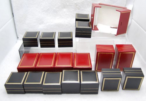 LOT OF 34 ASSORTED SIZE RED AND BLACK JEWELERY GIFT BOXES