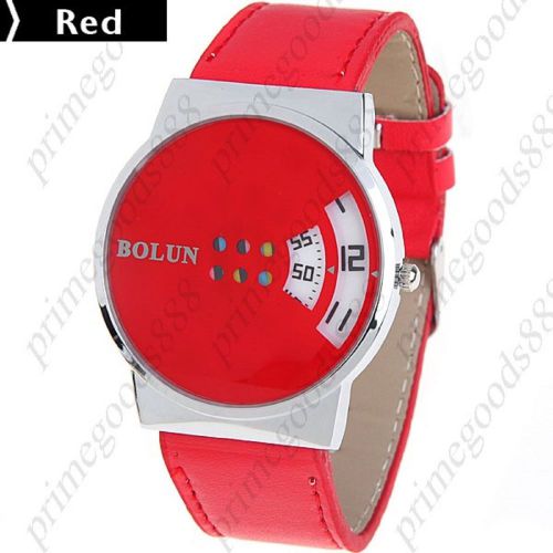 Unisex Quartz Watch Wrist Watch Synthetic Leather in Red Free Shipping