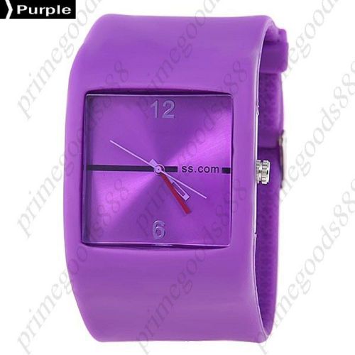 Jelly Rubber Band Quartz Analog Wrist Lady Ladies Wristwatch Women&#039;s Purple