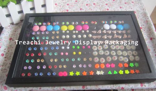 Organizer show case jewelry display 100 slots rings holder box new black velvet for sale