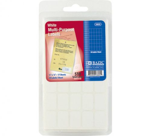 BAZIC 1/2&#034; X 3/4&#034; White Multipurpose Label (510/Pack), Case of 24