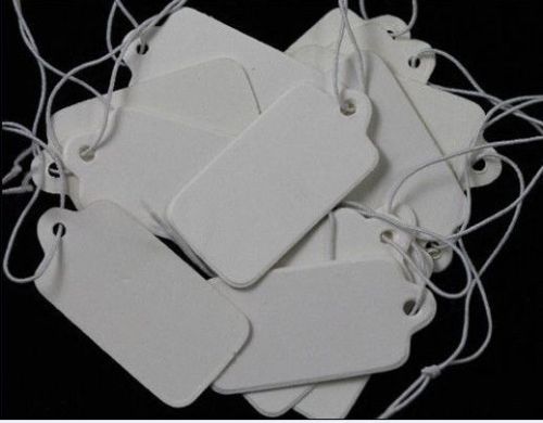 Wholesale 100Pcs Jewelry Label Price Tags Elastic Pre-Strung White 30x15MM