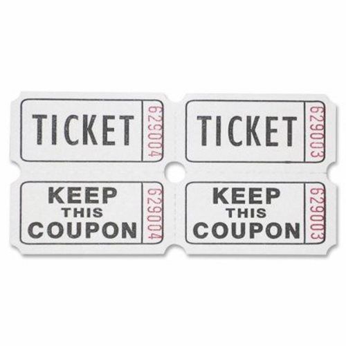 Sparco Ticket Roll, Double w/Coupon, 2000/RL, White (SPR99210)