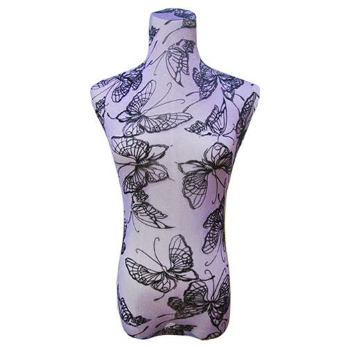New M Purple Butterfly Lace Dress Form Mannequin Cover Top Model Cover Cloth Top