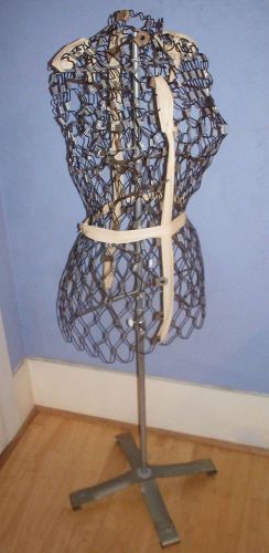 Vintage dritz my double wire mesh adjustable dress form mannequin w stand for sale
