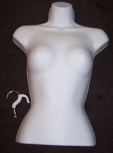 LOT 2 White FEMALE Woman MANNEQUIN Hollow HANGING Dress FORM Torso DISPLAY Half