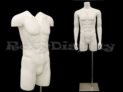 Fiberglass male mannequin dress form display torso half body headless #md-tmw-iv for sale