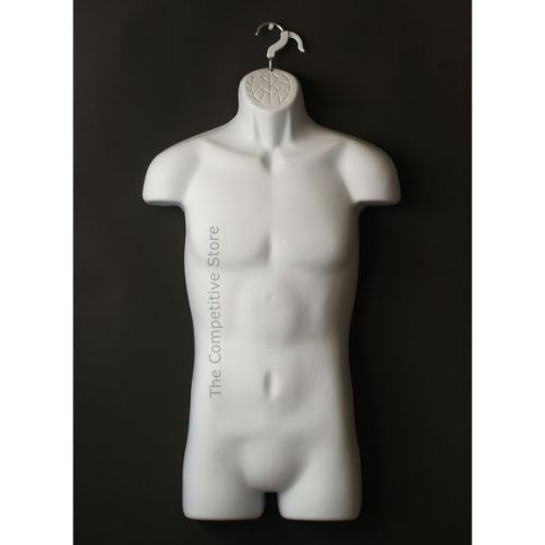Male W/ Hips Mannequin Form Manniquin Hanging Manekin Dress White Color