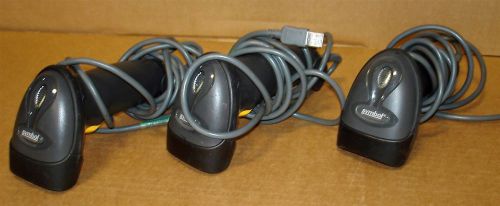 Lot of 3 SYMBOL LS2208-SR20007R BARCODE SCANNER w/ USB Cable