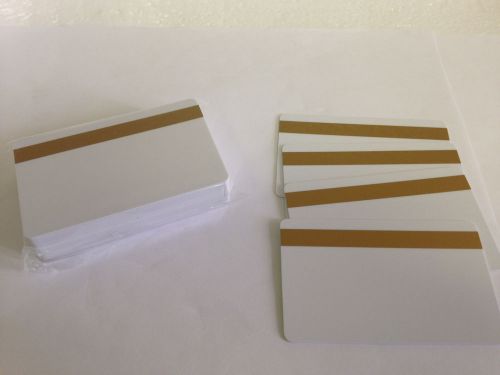 25 ultracard white cr80 .30 mil - pvc cards hi co 2 track - gold mag stripe for sale