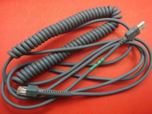 7FT Coiled USB Barcode Scanner PVC Cable for Symbol LS2208 CBA-U01-S07ZAR  new